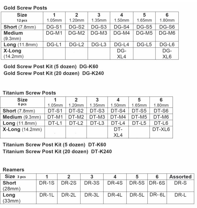 gold screw post